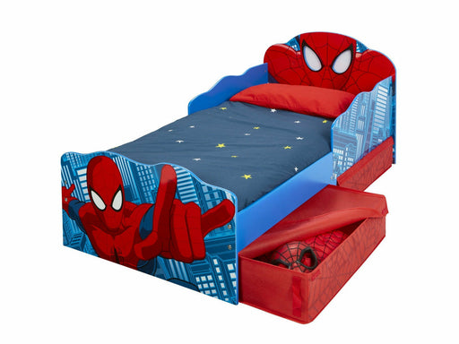 Spiderman lastensänky laatikoilla ja yövalolla - Huonekalukauppa.net